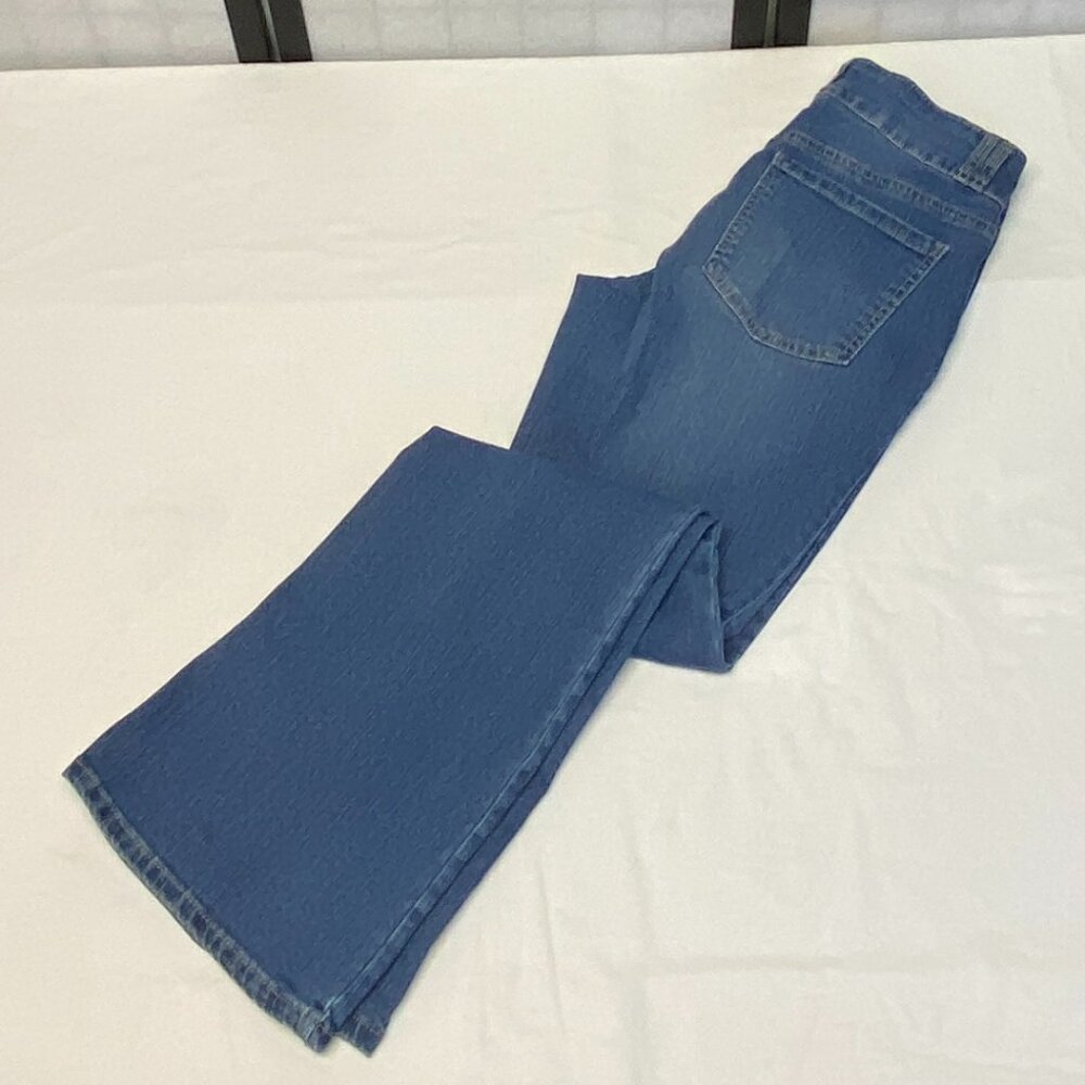 D Jeans High Wide Waistband Bootcut Stretch Denim Jeans Faded Medium Wash 8 - Picture 10 of 12
